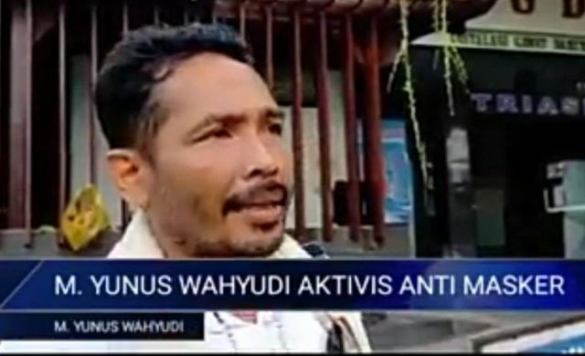Yunus, aktivis anti-masker kini positif terkena Covid-19. (Foto: tampilan layar YouTube)