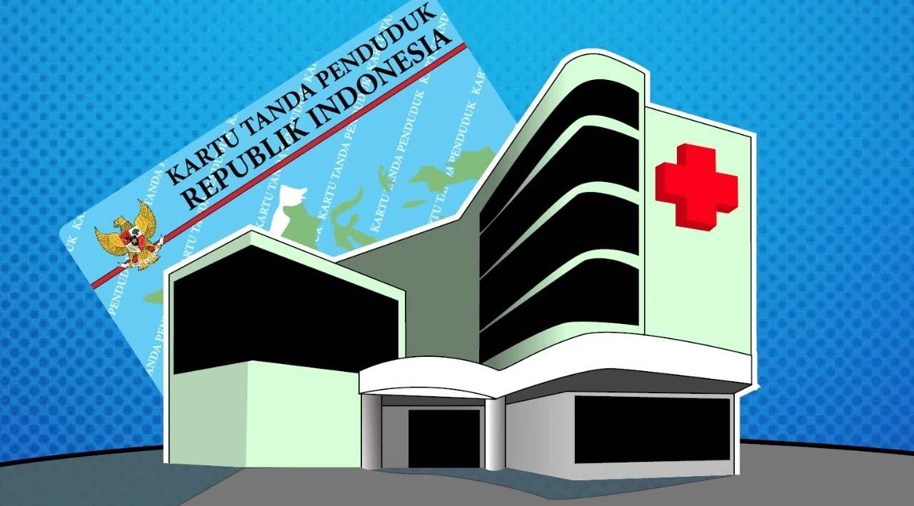 Ilustrasi Program Jaminan Kesehatan Semesta (JKS) warga Surabaya akses layanan kesehatan hanya pakai KTP. (Grafis: Fa Vidhi/Ngopibareng.id)