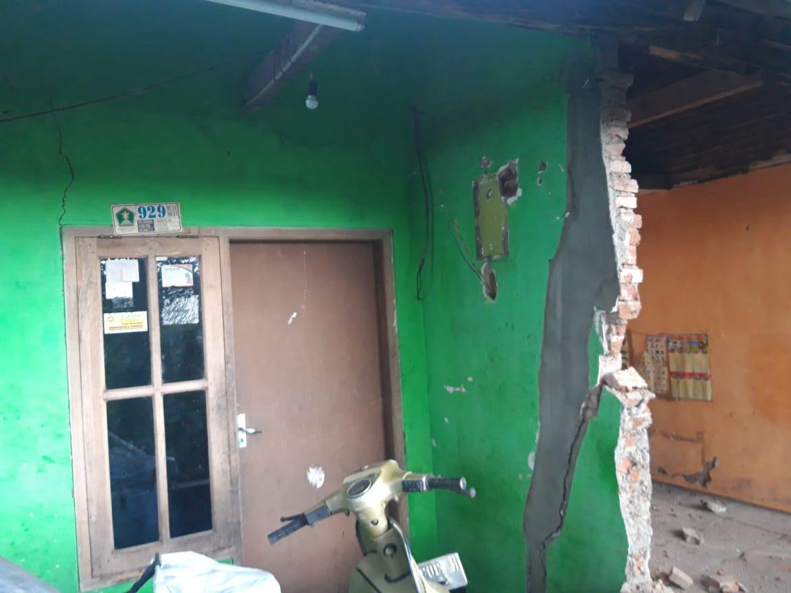 Rumah terdampak gempa di Bandulan, Kota Malang (Foto: istimewa)