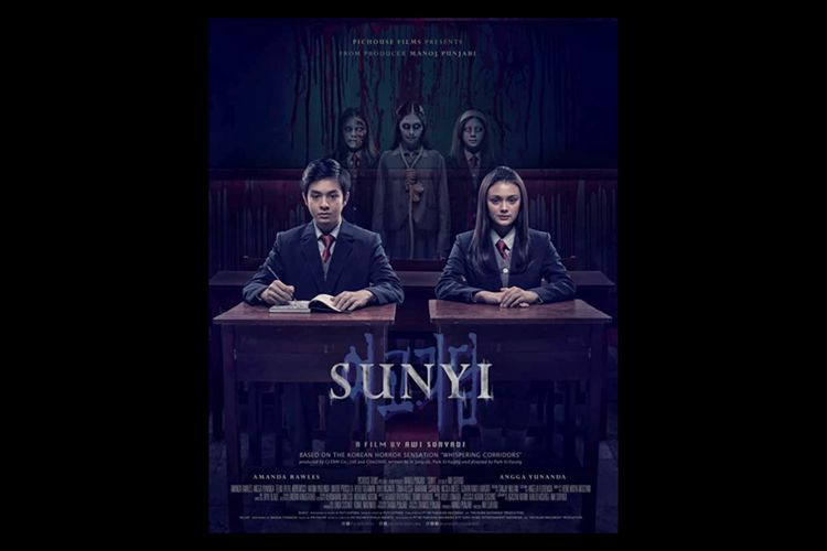 Poster film horor Sunyi (2019) yang dibintangi Angga Yunanda dan Amanda Rawles. (Foto: MD Pictures)