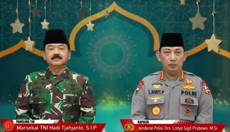 Panglima TNI Marsekal TNI Hadi Tjahjanto dan Kapolri Jenderal Listyo Sigit Prabowo. (Foto: Istimewa)