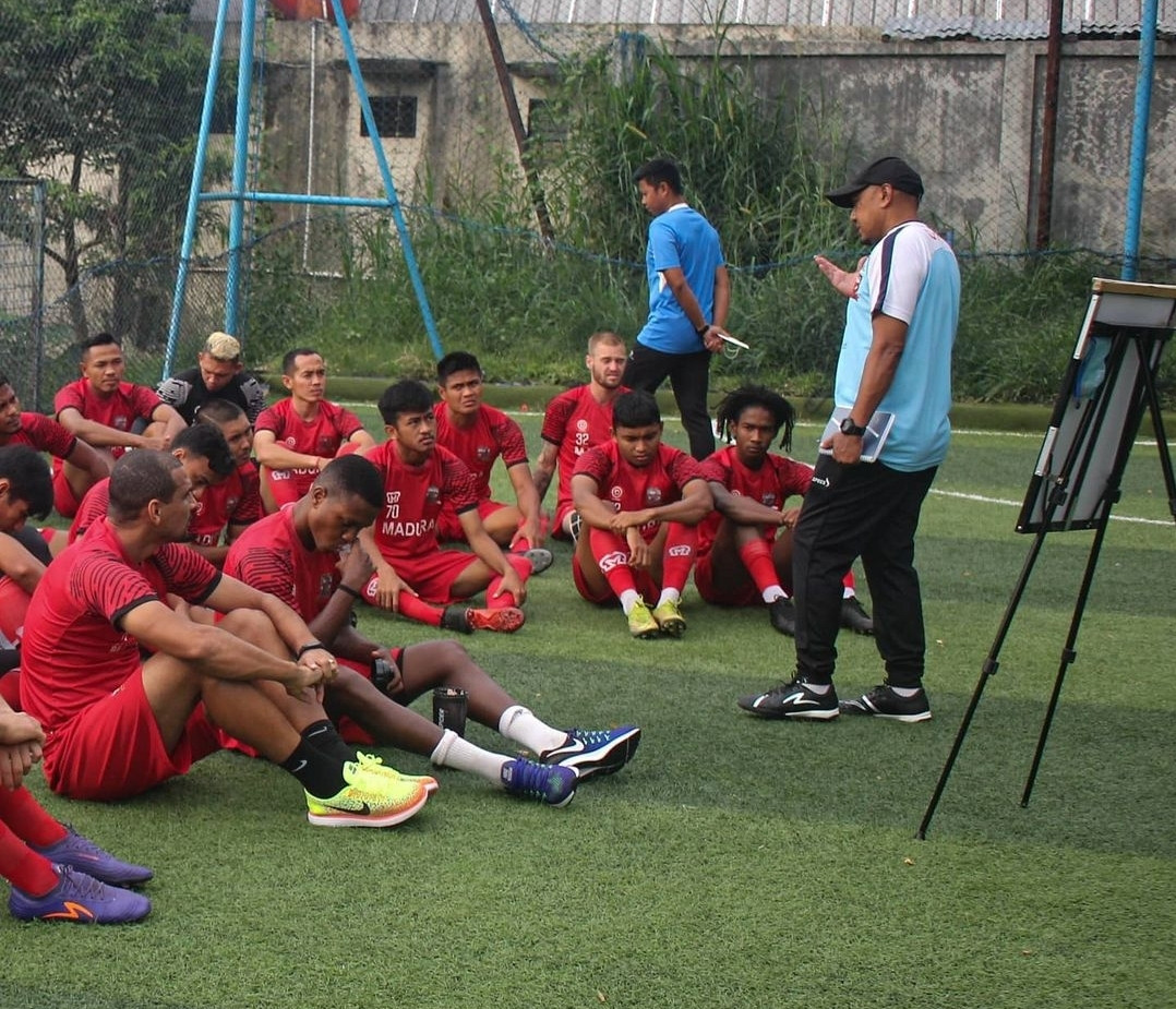 Madura United ketika menggelar latihan di Piala Menpora. (Foto: Madura United)