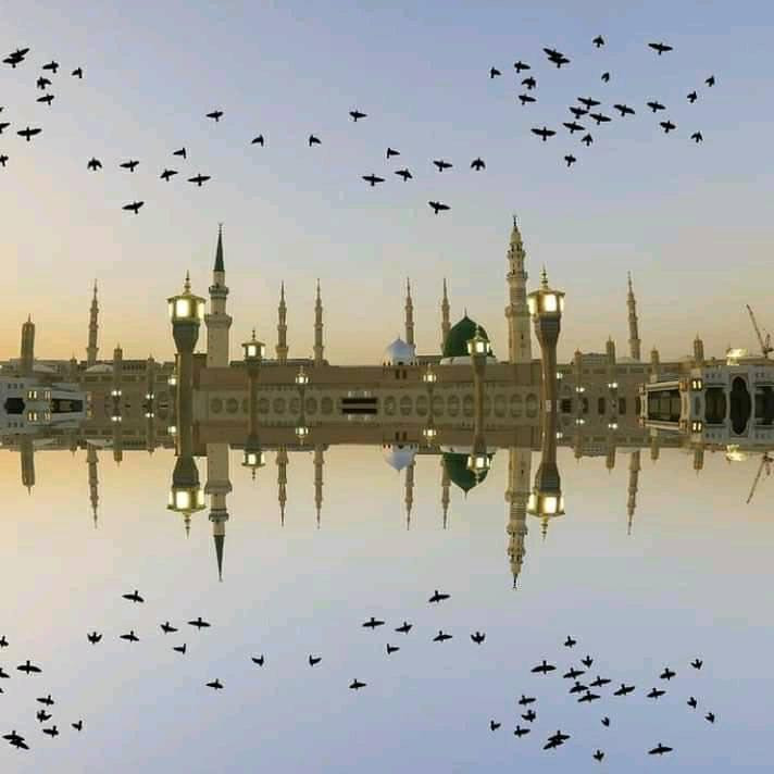 Masjid dan burung-burung menjelang Maghrib. (Foto: Istimewa)