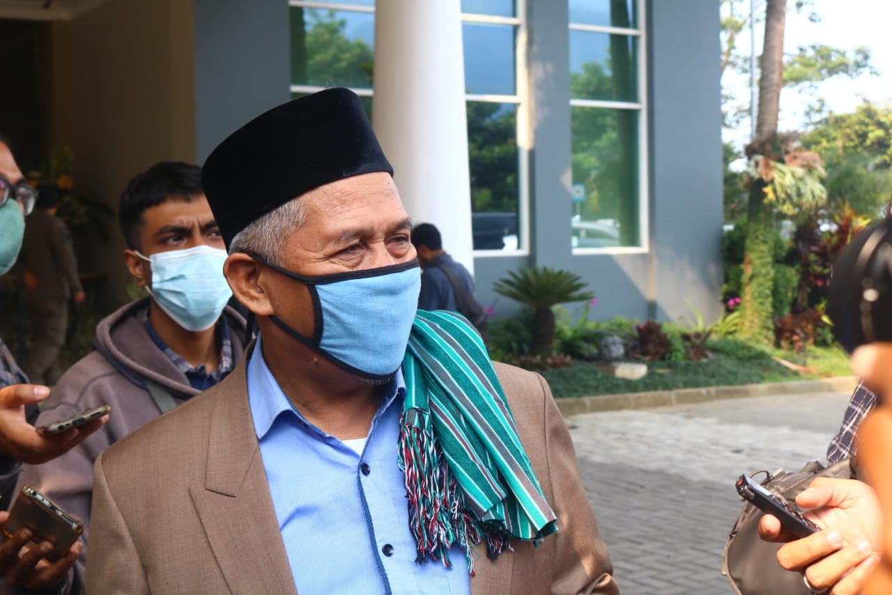 Ketua PWNU Jawa Timur, Kiyai Marzuki Mustamar saat berada di Balaikota Aming Tani, Kota Batu, Jawa Timur (Foto: Lalu Theo/ngopibareng.id)