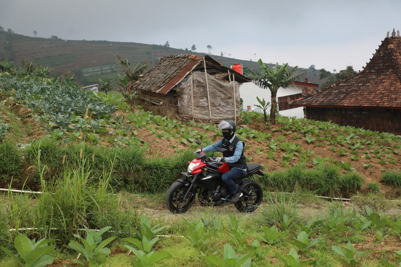 Gubernur Jawa Tengah Ganjar Pranowo saat menjelajahi Glampingan Linggarjati di Magelang. (Foto: Istimewa)
