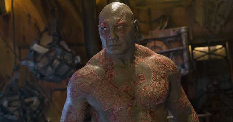 Aktor Dave Bautista memerankan karakter Drax the Destroyer dalam film Guardians Of The Galaxy Vol.3 atau Guardians 3. (Foto: MCU)