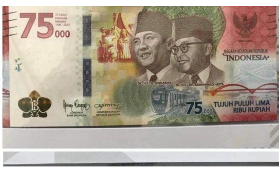 Uang pecahan Rp 75 Ribu viral setelah ditolak penjual sate. (Foto: istimewa)