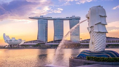 Ilustrasi ikon negara Singapura, patung Merlion. (Foto: Istimewa)