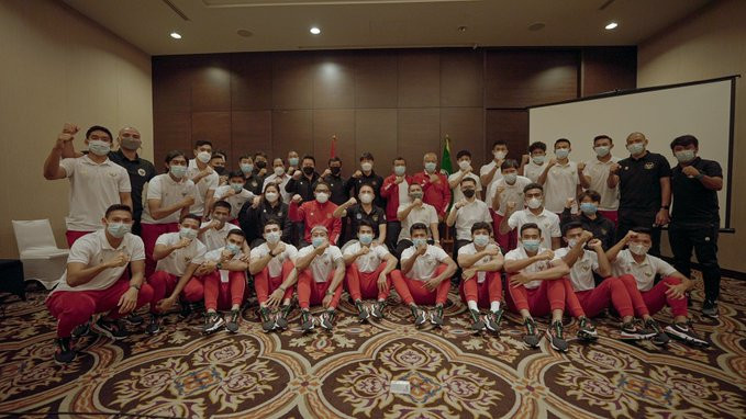23 Pemain Timnas Indonesia yang akan berangkat ke UEA untuk menjalani laga Kualifikasi Piala Dunia 2022. (Foto: Twitter/@PSSI)