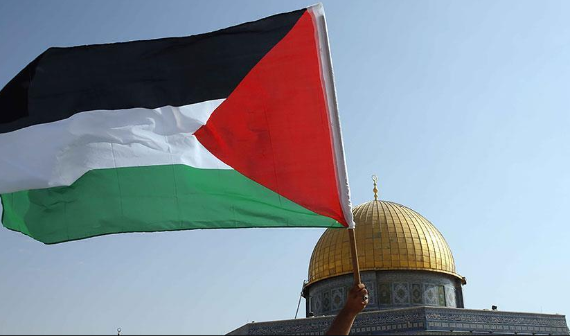 Ilustrasi bendera Palestina dan kubah Masjid Al-Aqsha. (Foto: Istimewa)
