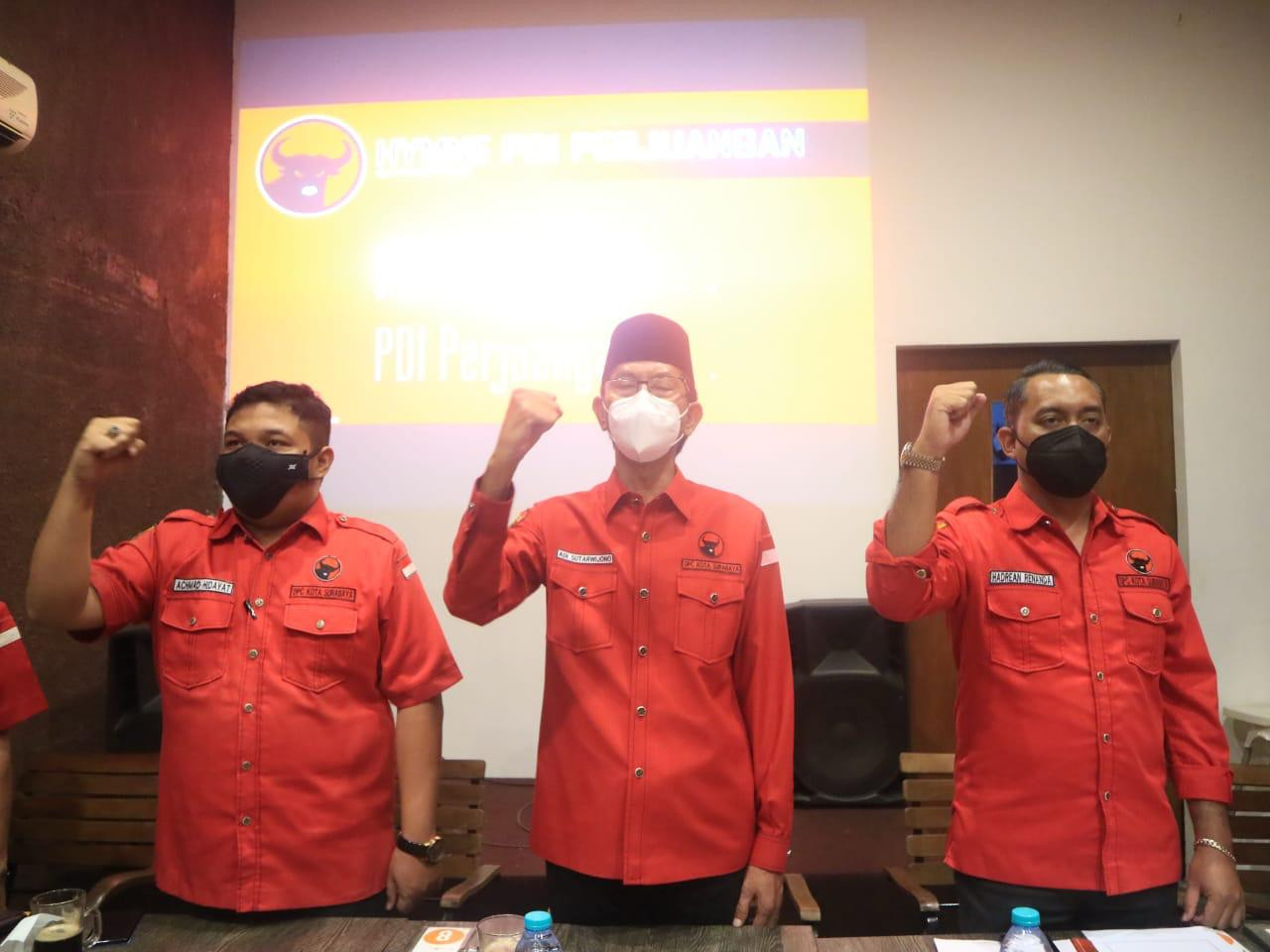 PDI Perjuangan Kota Surabaya ketika menggelar konsolidasi internal. (Foto: Alief Sambogo/Ngopibareng.id)