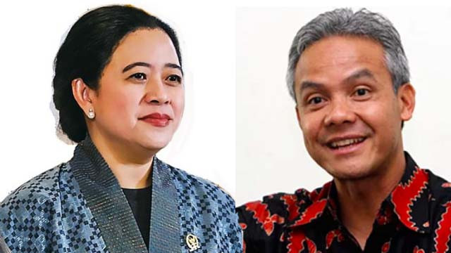Ketua DPP PDIP Puan Maharani (kiri) dan Gubernur Jateng Ganjar Pranowo. (Foto:istimewa)