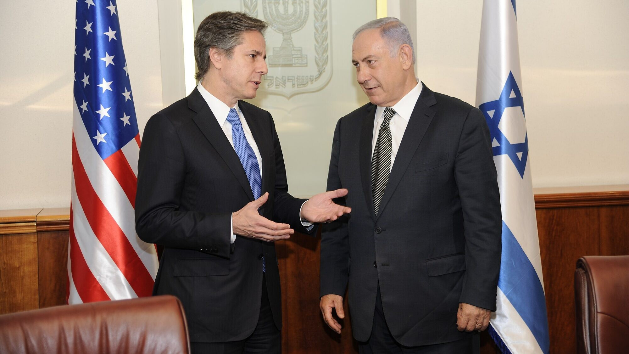 Menteri Luar Negeri Amerika Serikat Antony Blinken, bersama PM Israel Benjami Netanyahu. (Foto: Reuters)
