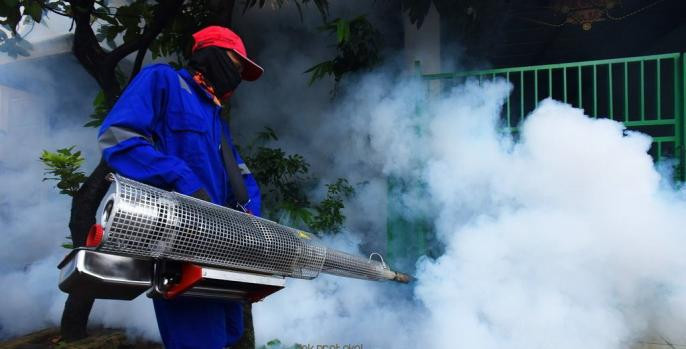 Penyemprotan cegah nyamuk demam berdarah berkembang biak. (Ilustrasi: Istimewa)