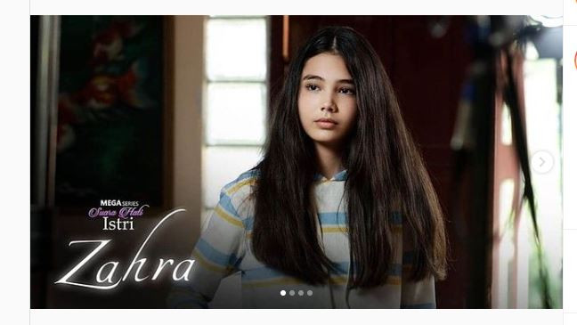 Lea Ciarachel Fourneaux, gadis 14 tahun yang berperan sebagai Zahra, istri ketiga Pak Tirta di sinetron Zahra tayang di Indosiar setiap hari pukul 18.00 WIB. (Foto: Instagram Indosiar)