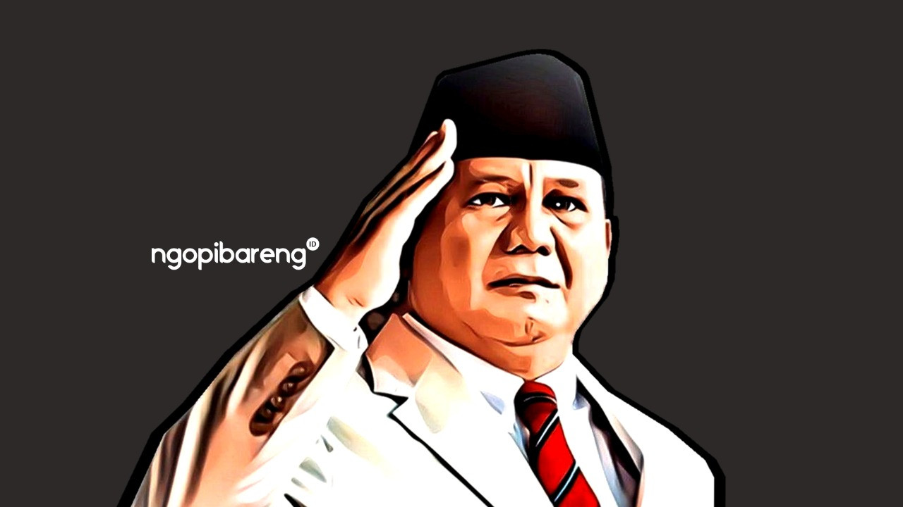 Ilustrasi Menteri Pertahanan (Menhan) Prabowo. (Grafis: Fa Vidhi/Ngopibareng.id)