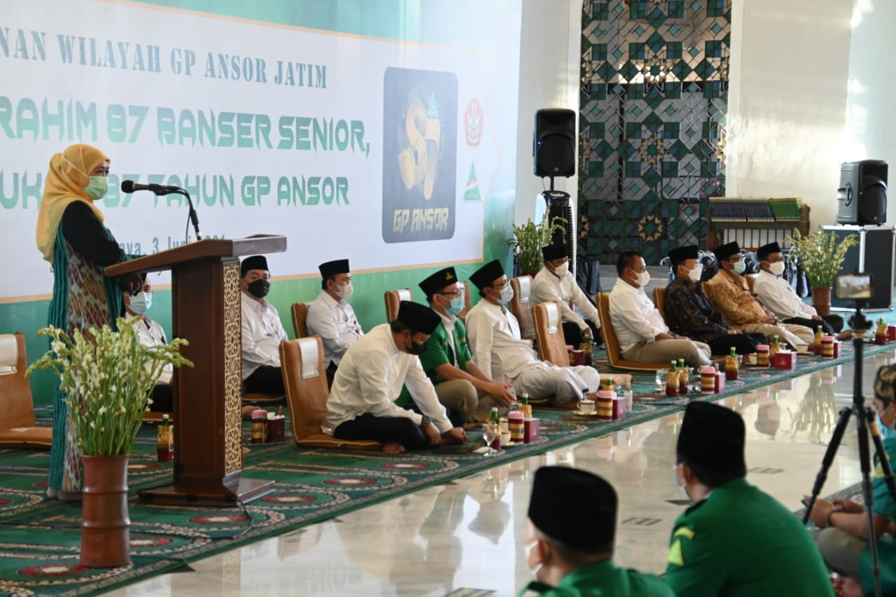 Pertemuan dengan perwakilan GP Ansor Kabupaten/Kota di Jawa Timur Dalam rangka mensyukuri 87 tahun Gerakan Pemuda Ansor, Kamis 3 Juni 2021 lalu. (Foto: istimewa)