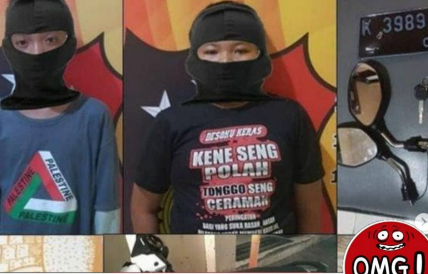 Bocil pelaku pencurian di Semarang agar terlihat keren (Foto: Instagram @makassar_iinfo)