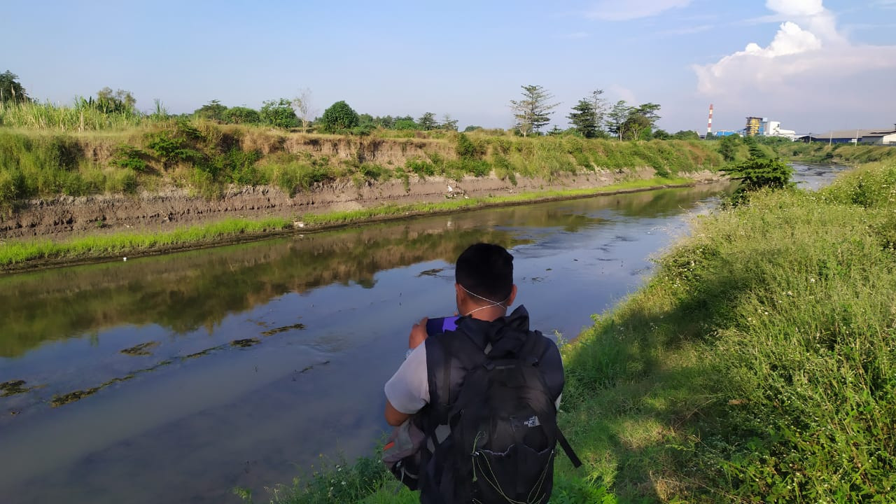 Sungai Sadar di Dusun Toyorono Desa Sukoanyar, Kecamatan Ngoro, Mojokerto yang menjadi sarang seekor buaya. (Foto: Deni Lukmantara/Ngopibareng.id)
