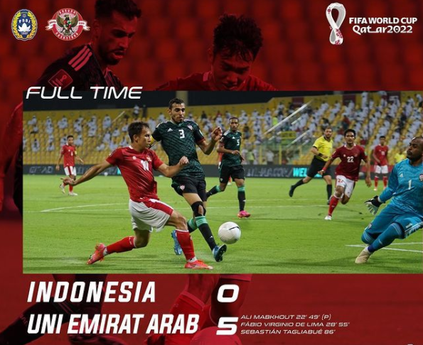 Timnas Indonesia dibungkam UEA 0-5, Evan Dimas dibully netizen. (Foto: Dok. PSSI)