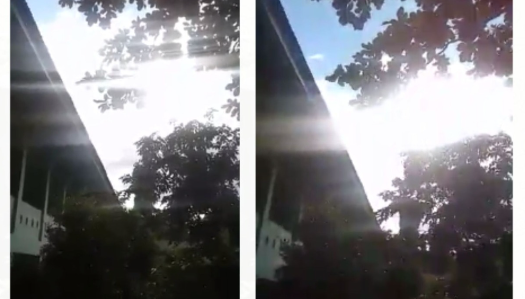 Tangkapan layar dari video amatir yang memperlihatkan matahari di Jeneponto, Sulawesi Selatan (Sulsel), disebut terbit dari utara, Kamis 17 Juni 2021. (Foto: Istimewa)