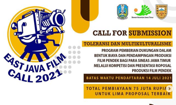 Poster Kompetisi East Java Film Call 2021. (Grafis: Instagram @depfilmdkjatim)