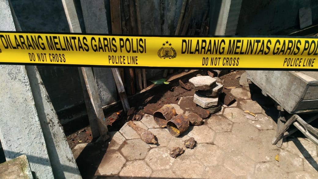 Bor mortir peninggalan perang dunia ditemukan di Kediri. (Foto: istimewa)