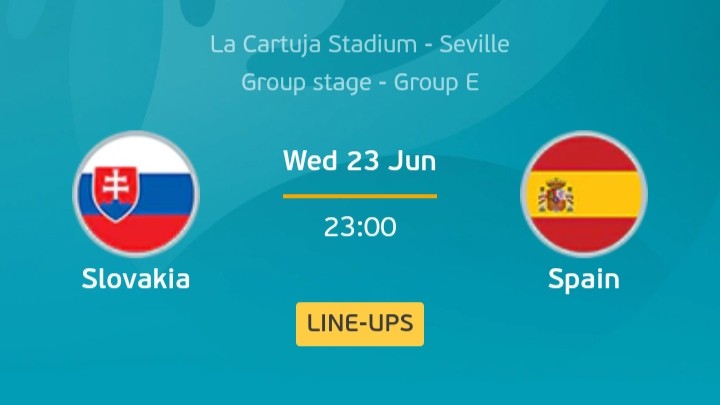 Laga antara Slovakia versus Spanyol di Euro 2020. (Grafis: UEFA.com)