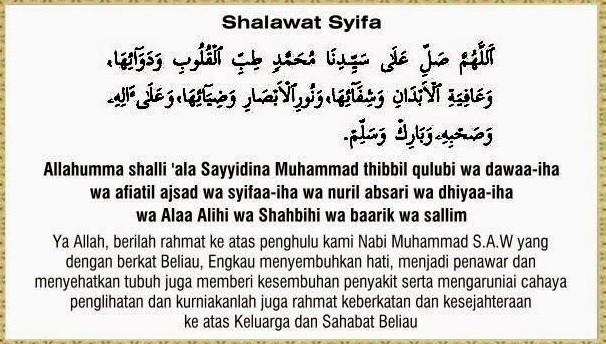 Bacaan Shalawat Tibbil Qulub atau Shalawat Syifa dan Artinya. 