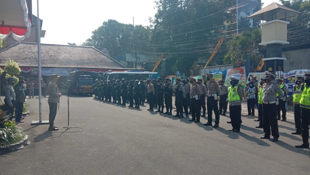 Apel Pasukan Penyekatan PPKM darurat di Mako Polresta Malang Kota (Foto: istimewa)