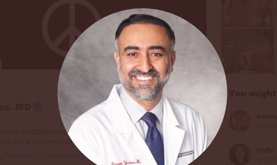 Dokter Faheem Younus, dokter asal Amerika Serikat yang viral (Foto: Twitter)