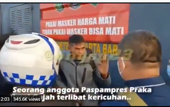 Tangkapan layar viral penghadangan Paspamres oleh polisi (Foto: Twitter)