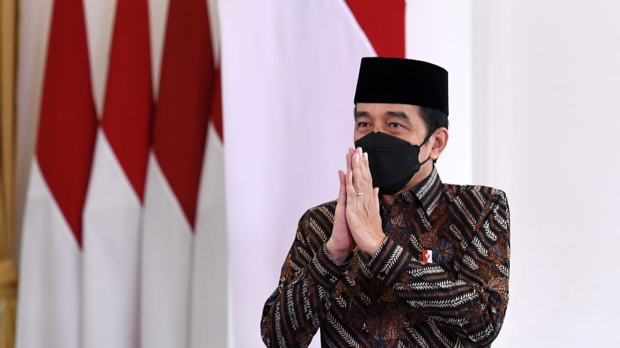 Presiden ikuti doa bersama lintas agama secara virtual dari Istana Bogor. (Foto: Setpres)