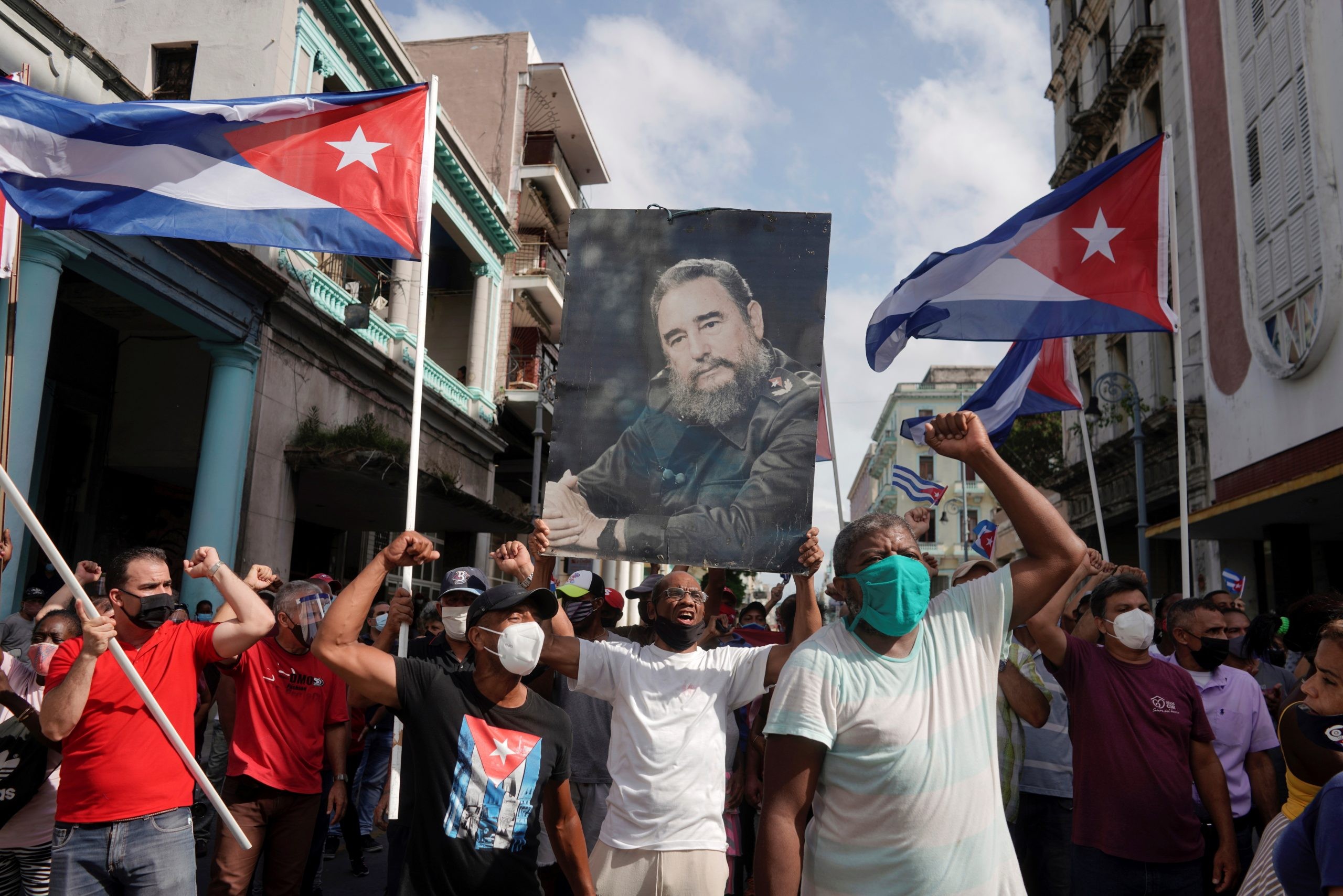 Aksi protes rakyat yang meluas di kota Havana, Kuba protes AS. (Foto: afp)