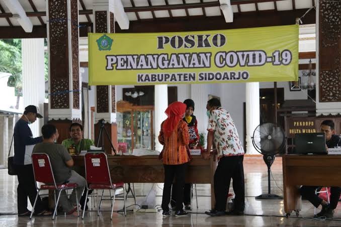 Ilustrasi Posko Covid-19 di Pendopo Kabupaten Sidoarjo. (Foto: Istimewa)