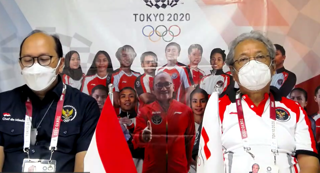 Press Conference virtual yang dihadiri Dubes RI, Heri Akhmadi sebelum perhelatan Olimpiade Tokyo (Foto: Mutqiyyah Rizqi/Ngopibareng.id)