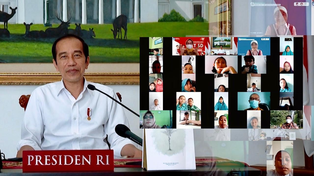 Presiden Jokowi, di Hari Anak Nasional 2021 (foto: Setpres)