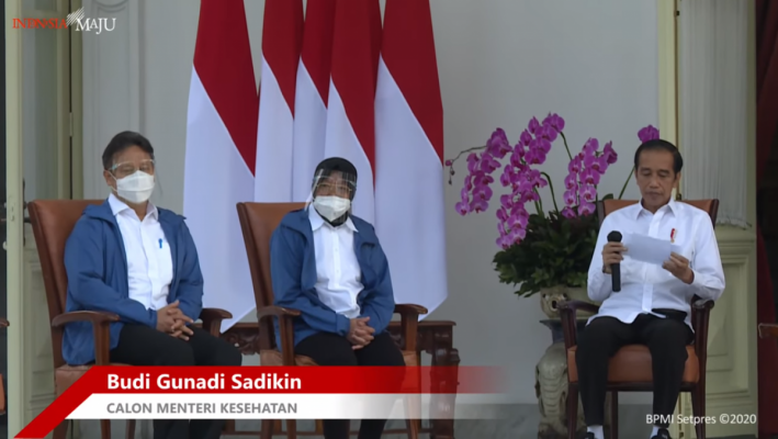 Menteri Kesehatan bersama Presiden Jokowi