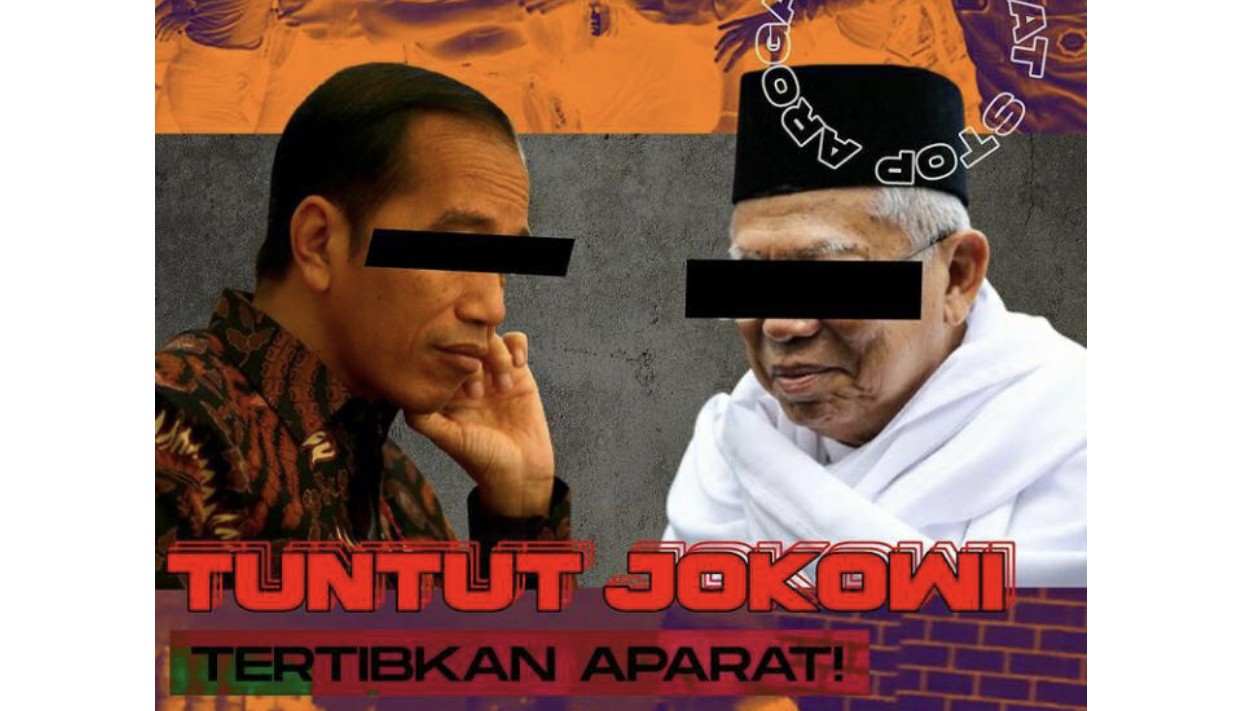 Postingan @bem_unair yang mengkritisi pemerintahan Presiden Joko Widodo (Foto: Andhi Dwi/Ngopibareng.id)