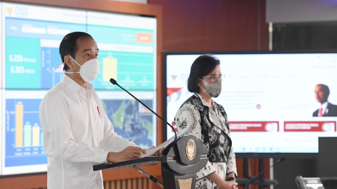 Presiden Jokowi pada peluncuran peluncuran Online Single Submission (OSS) ( foto:Setpres)