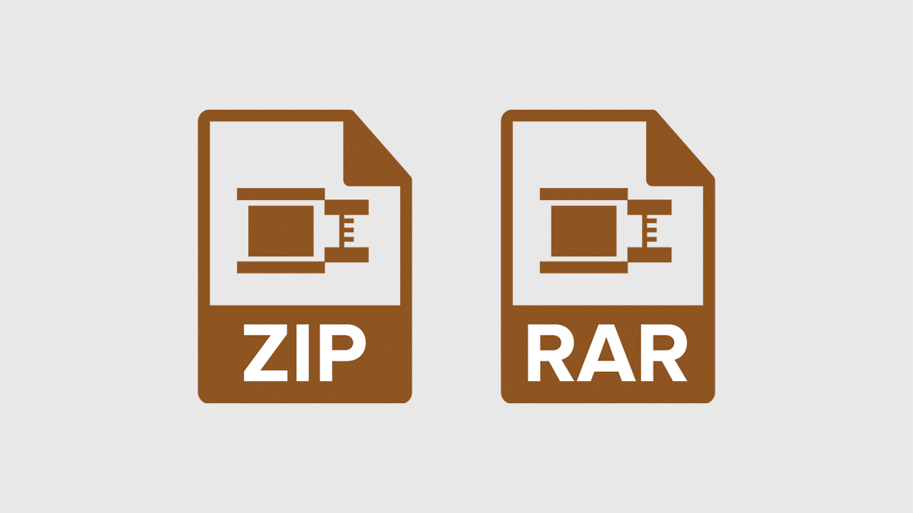 Ilustrasi file  ZIP dan RAR. (Grafis: Istimewa)