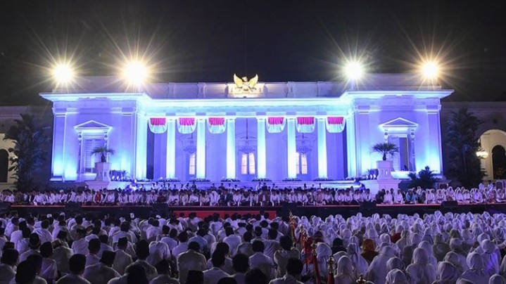 Istana Merdeka jelang upacara peringatan de5ik detik proklamasi kemerdekan RI (foto:istimewa)
