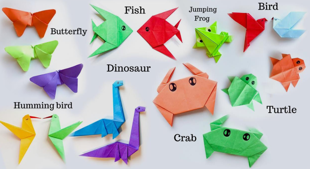 Ilustrasi origami hewan dari kertas warna-warni. (Foto: Istimewa)