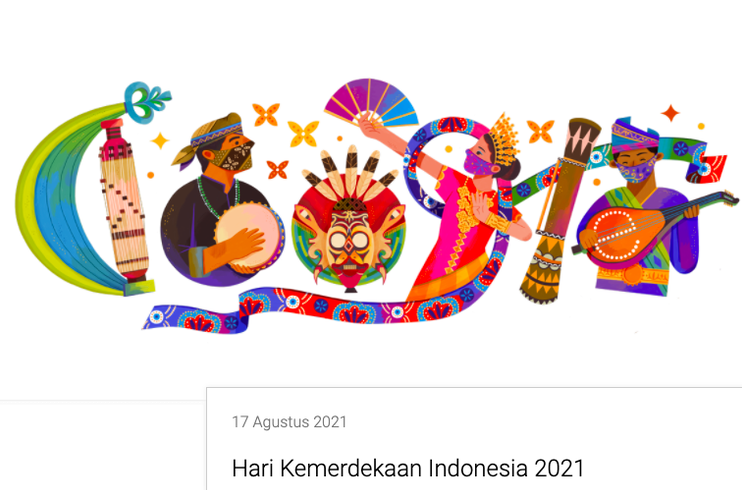 Google doodle Hari Kemerdekaan RI ke-76 hasil karya seniman Kathrin Honesta. (Foto: Google)
