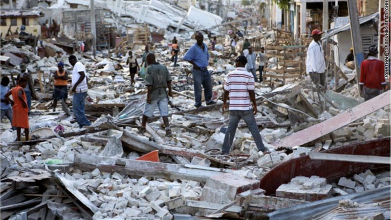 Gempa bumi di Haiti menelan banyak korban jiwa. Tampak reruntuhan bencana itu. (Foto: Reuters)