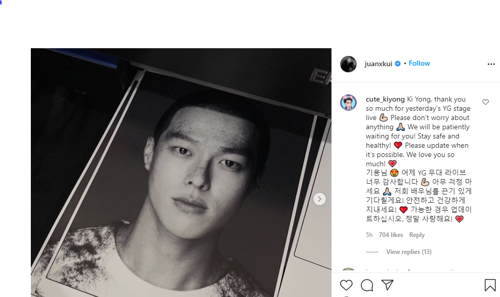 Jang Ki Yong menuliskan pesan di akun Instagram pribadinya. (Foto: Tangkapan layar)