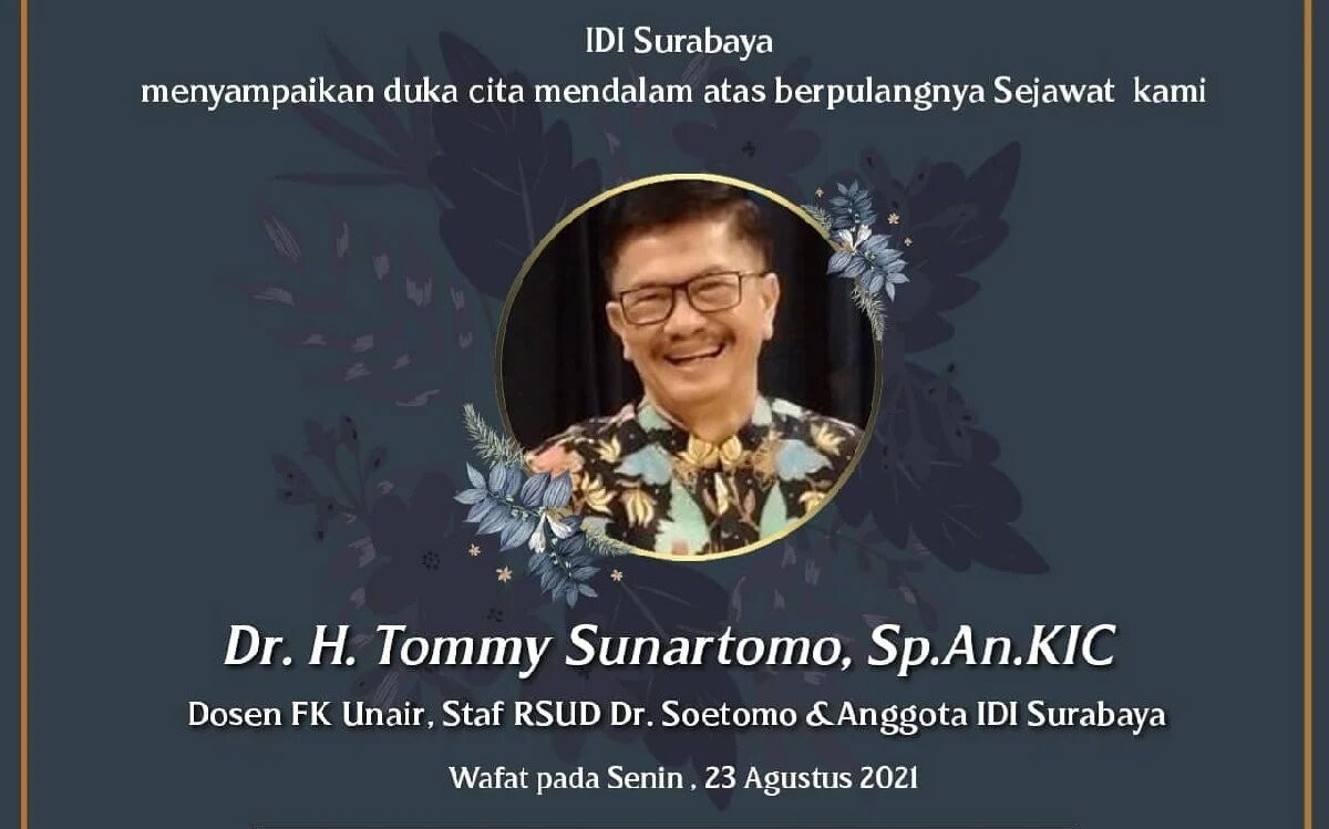 dr Tommy Sunartomo meninggal karena covid-19. (Foto: IDI)