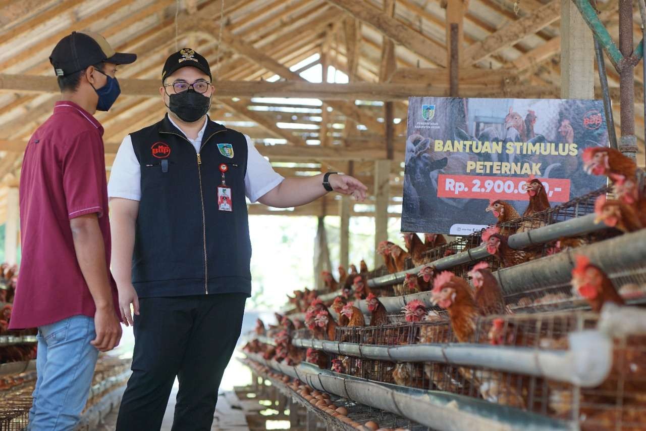 Peternak dapat bantuan stimulus dari Pemerintah Kabupaten Kediri. (Foto: Istimewa)