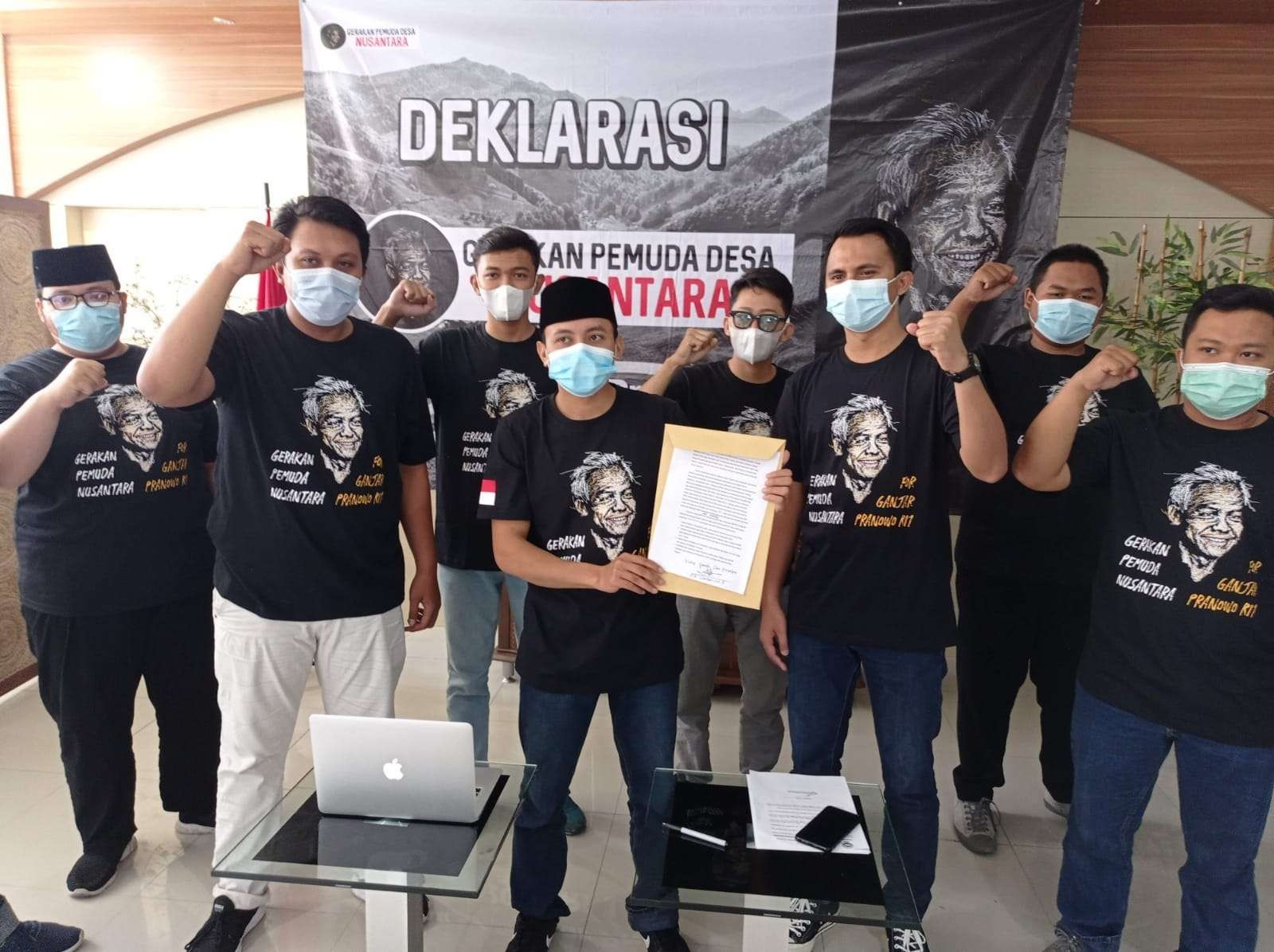 Gerakan Pemuda Desa Nusantara deklarasi dukungan kepada Gubernur Jawa Tengah, Ganjar Pranowo Presiden 2024. (Foto: Istimewa)