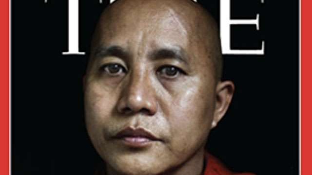 Myanmar hari Senin kemarin membebaskan Wirathu, biksu anti Muslim yang terkenal kejam. Foto; cover majalah Time edisi bulan Juli 2013. (Foto:Time)